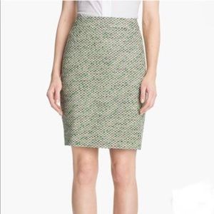 Kate Spade Green Tweed Judy Pencil Skirt